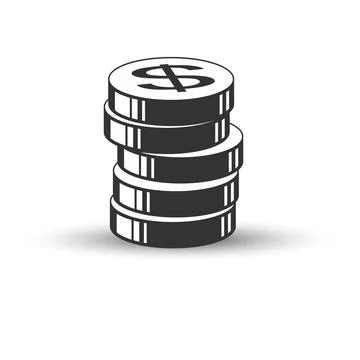 Stack of coins with the image of the dollar symbol Stock Illustration