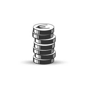 Stack of coins with the image of the euro symbol Illustrazione stock