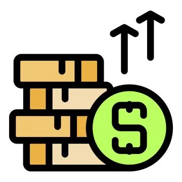 Stack of coins increasing with upward arrows and dollar sign, financial gro.. Stockillustratie