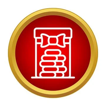 Stack of coins inside gift box icon Illustration