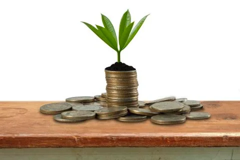 Stack of coins isolated Foto stock