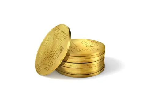 Stack of coins isolated on white background Stock Illustration