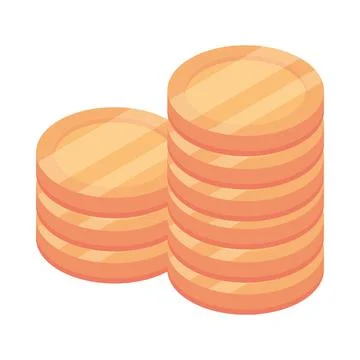 Stack of coins isometric Illustrazione stock