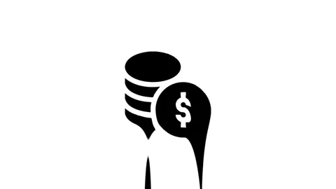 Stack of coins losing value concept animation on white background Stock Footage 327761640