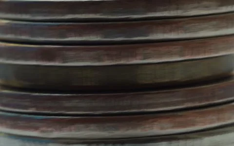 Stack of coins macro abstract texture background 스톡 사진