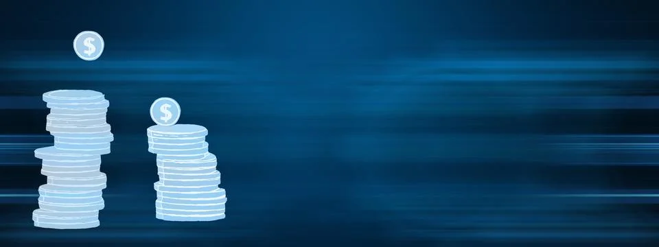 Stack of coins money concept : dollar sign Stock Illustration