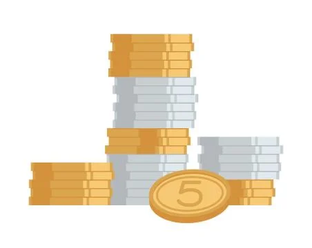 Stack of Coins Money Icon Vector Illustration Illustrazione stock
