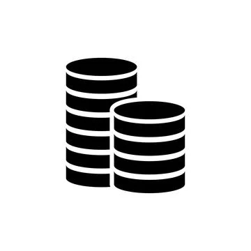 Stack of Coins or Casino Chips for Games. Flat Vector Icon illustration. Simp Illustrazione stock
