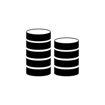 Stack of Coins or Casino Chips for Games Solid Flat Vector Icon Isolated on.. Stock Illustration