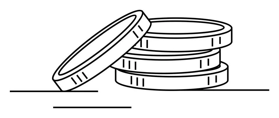 Stack of Coins Representing Financial Growth and Savings on White Background Illustrazione stock