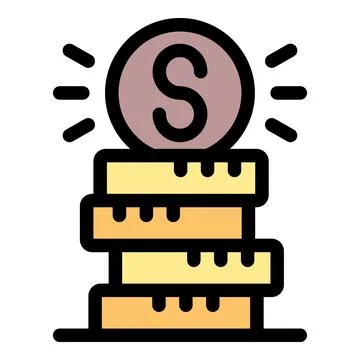 Stack of coins with ruler marks symbolizing money growth and financial progre Stock Illustration