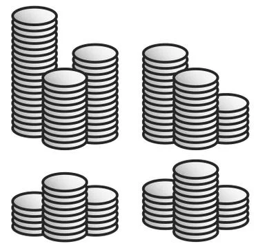 Stack of coins. Set of 4 versions. イラスト素材