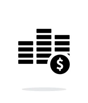 Stack with coins simple icon on white background. 스톡 일러스트