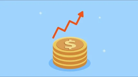 Stack of coins with upward trending arrow showing financial growth and inve.. Stock-Footage 333429861