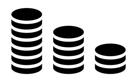 Stack of coins vector icon Stock Illustration