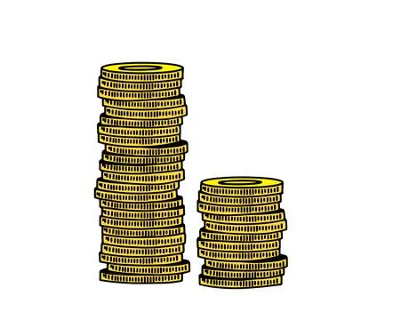 Stack of coins vector Illustrazione stock