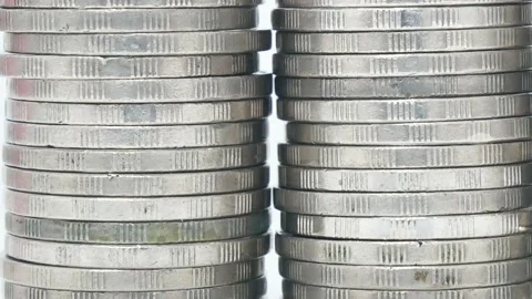 Stack coins on white background. Stock Footage 228846693
