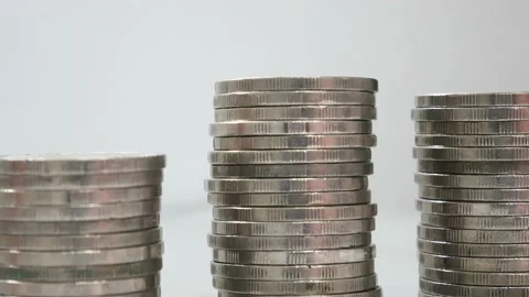 Stack coins on white background. Stock Footage 228846699