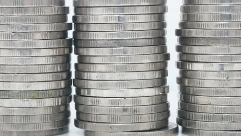Stack coins on white background. Stock Footage 228846707
