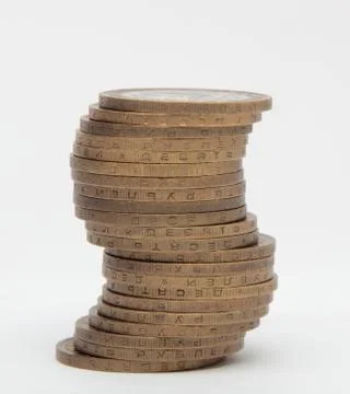 Stack of coins on white background Stock Photos
