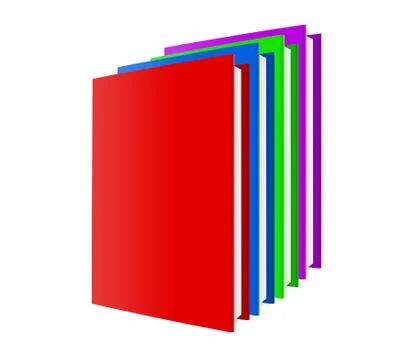 Stack of color books on white background, 3d illustration Stock Illustration