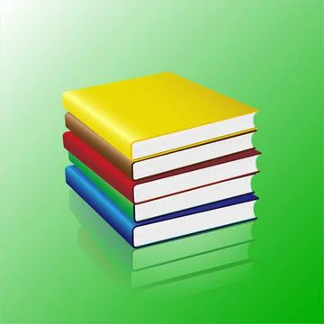 Stack of color hardcover books Stock Illustration