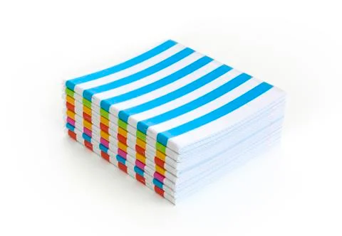 Stack of Color notebook isolated on white background Foto stock