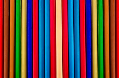 Stack of color pencil Stock Photos