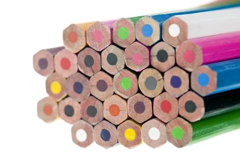 A stack of color pencils Stock Photos