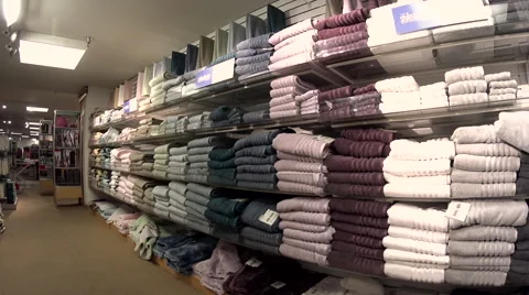 Stack of color towels on display with 4k resolution. Stock Footage 52150828