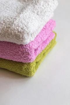 Stack of colored and textured towels Stock Photos