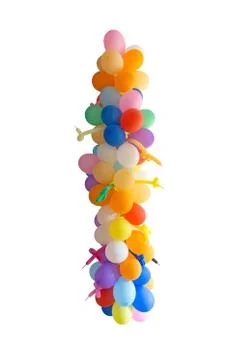 Stack of colored balloons, isolated on a white background Stock Photos