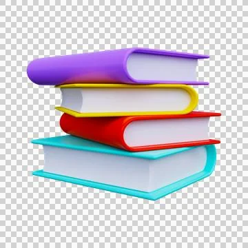 Stack of colored books. 3d render Stock Illustration