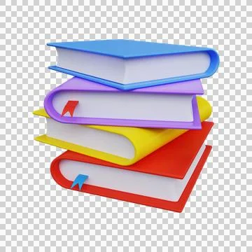 Stack of colored books. 3d render Stock Illustration