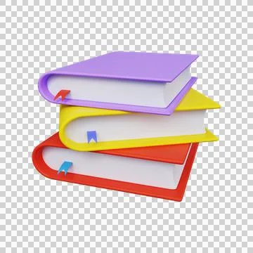 Stack of colored books. 3d render Stock Illustration