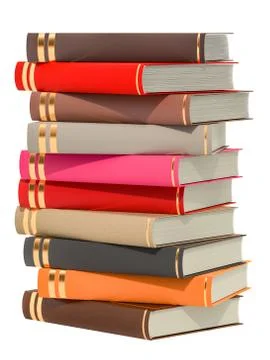 Stack of colored books, 3D rendering イラスト素材