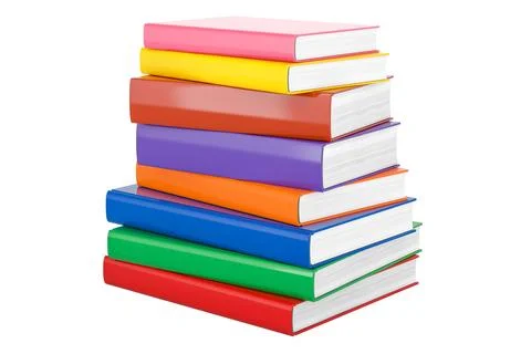 Stack of colored books, 3D rendering Stock Illustration