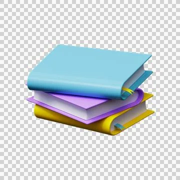 Stack of colored books in 3d style. Education or training concept Stock Illustration