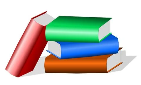 Stack of colored books Stock Illustration