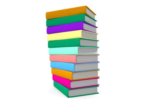 Stack of colored books. Illustrazione stock