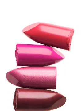 Stack of colored broken lipsticks Stock Photos