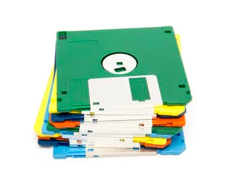 Stack of colored floppy disks Stock Photos