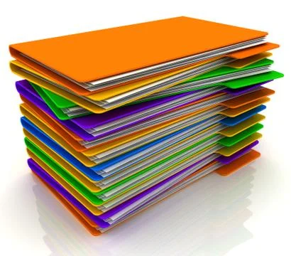 Stack of colored folders Stock Illustration
