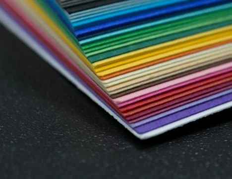 Stack of colored paper Foto stock