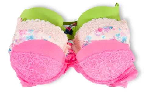 Stack of colored women's bra Stock Photos