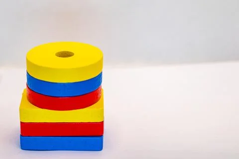 Stack of Colored Wooden Blocks Stock Photos