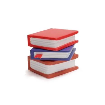 Stack of colorful 3D books vector illustration icon Illustrazione stock