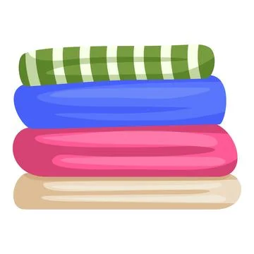 Stack of colorful and cozy blankets providing warmth and comfort Stock Illustration