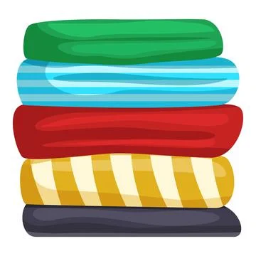 Stack of colorful and warm blankets for winter season Stockillustratie