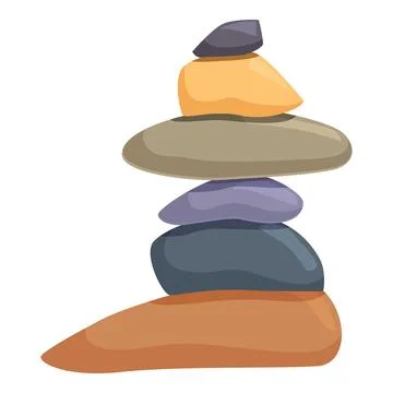 Stack of colorful balancing stones creating harmony and balance Stock Illustration
